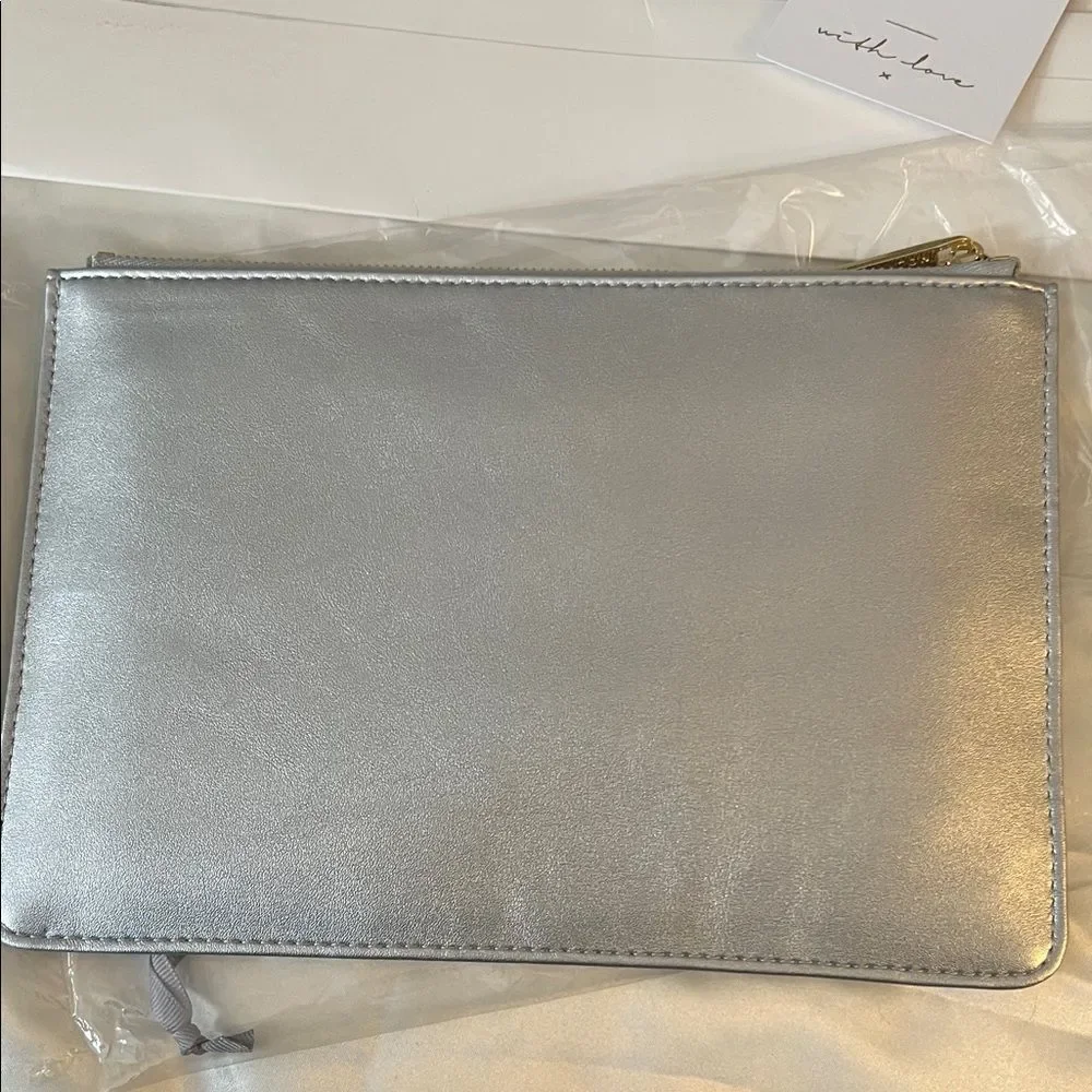 Katie Loxton Silver Perfect Pouch - Fabulous Friend- NWT